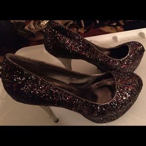 Charlotte Russe Rainbow Sparkle High Heel, Size 8